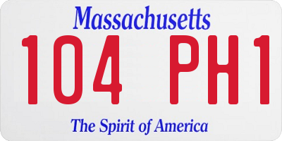 MA license plate 104PH1