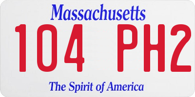 MA license plate 104PH2