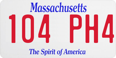 MA license plate 104PH4