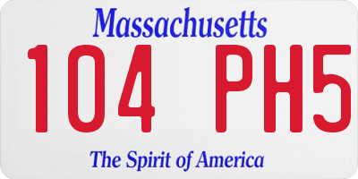 MA license plate 104PH5