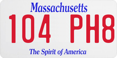 MA license plate 104PH8