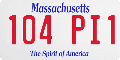 MA license plate 104PI1