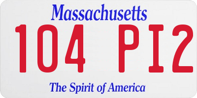 MA license plate 104PI2