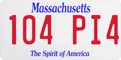MA license plate 104PI4