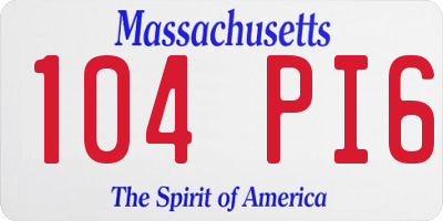 MA license plate 104PI6