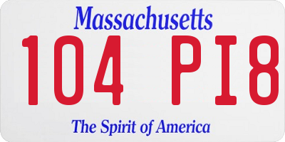 MA license plate 104PI8