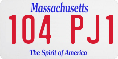 MA license plate 104PJ1