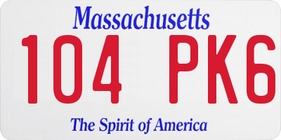MA license plate 104PK6