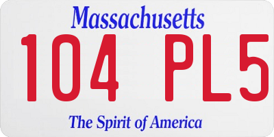 MA license plate 104PL5