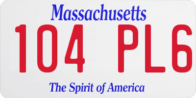 MA license plate 104PL6