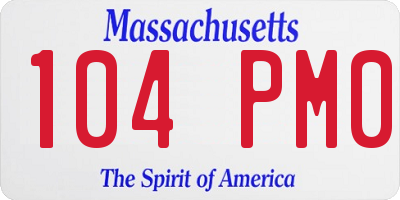 MA license plate 104PM0
