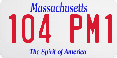 MA license plate 104PM1