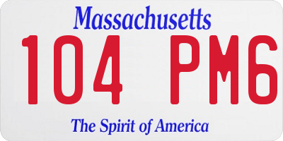 MA license plate 104PM6