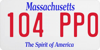 MA license plate 104PP0