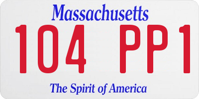 MA license plate 104PP1