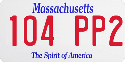 MA license plate 104PP2