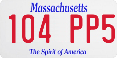 MA license plate 104PP5