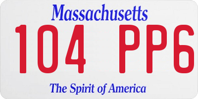 MA license plate 104PP6
