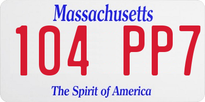 MA license plate 104PP7
