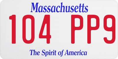 MA license plate 104PP9