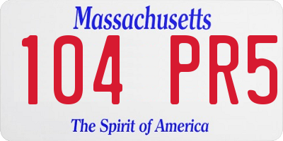 MA license plate 104PR5