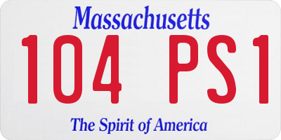 MA license plate 104PS1