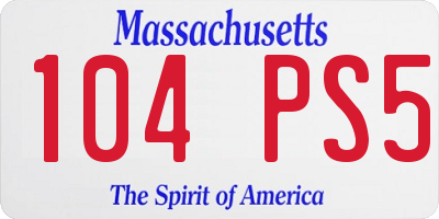 MA license plate 104PS5