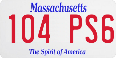 MA license plate 104PS6