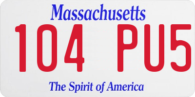 MA license plate 104PU5