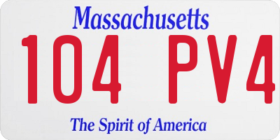 MA license plate 104PV4