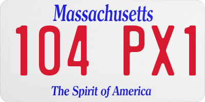 MA license plate 104PX1