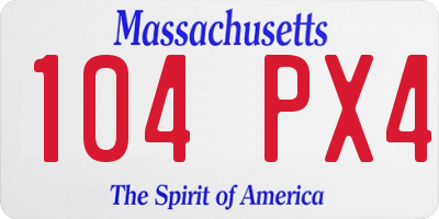 MA license plate 104PX4