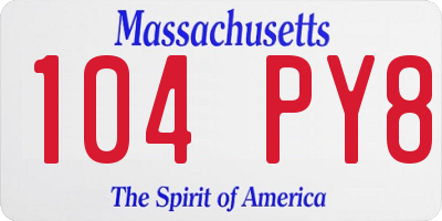 MA license plate 104PY8