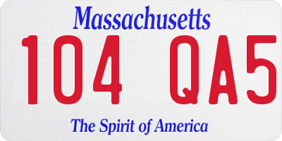 MA license plate 104QA5