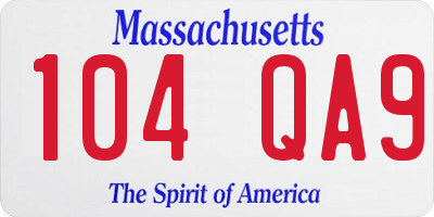 MA license plate 104QA9