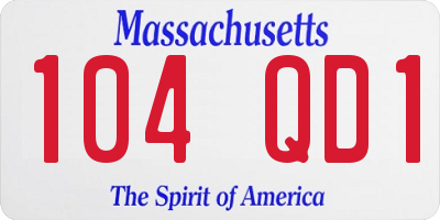 MA license plate 104QD1