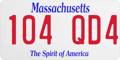 MA license plate 104QD4