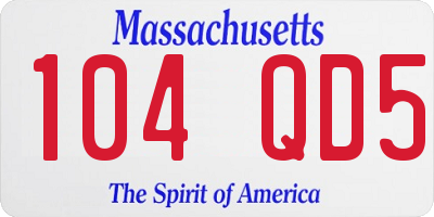 MA license plate 104QD5