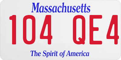 MA license plate 104QE4