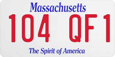 MA license plate 104QF1