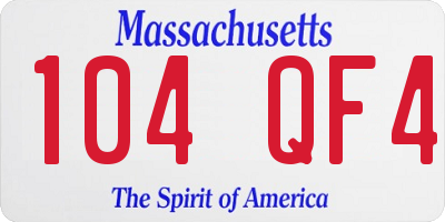 MA license plate 104QF4