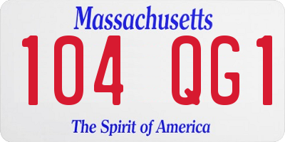 MA license plate 104QG1