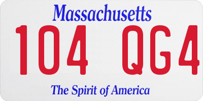 MA license plate 104QG4