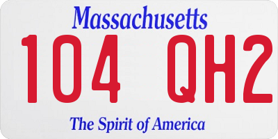 MA license plate 104QH2