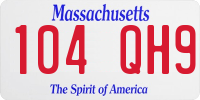 MA license plate 104QH9