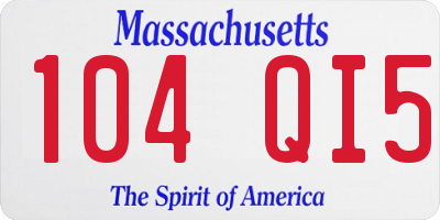 MA license plate 104QI5
