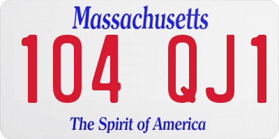 MA license plate 104QJ1
