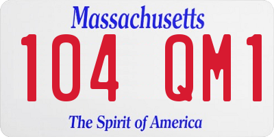 MA license plate 104QM1