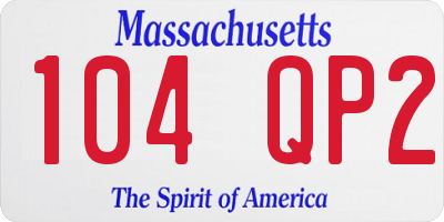 MA license plate 104QP2