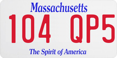 MA license plate 104QP5